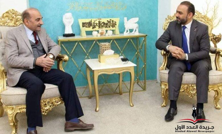 د.نوفل ابورغيف يستقبل رئيس جمعية الالوان المائية