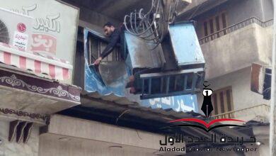 إزالة إشغالات المقاهي وبناء مخالف خلال حملة مكبرة بدمياط