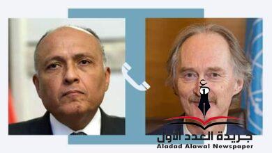 وزير الخارجية يتلقى اتصالًا هاتفيًا من مبعوث الأمم المتحدة الخاص إلى سوريا