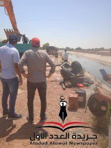 حملات مكبرة لإزالة التعديات على مياة ترع مدينة الحمام بمطروح
