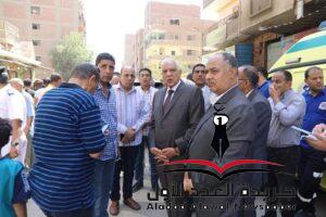 محافظ الجيزة يتفقد موقع الحريق بكنيسة أبو سيفين بإمبابة