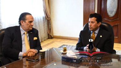 وزير الشباب والرياضة يبحث مع وفد من إحدي الشركات الصينية سبل تعزيز التعاون المشترك