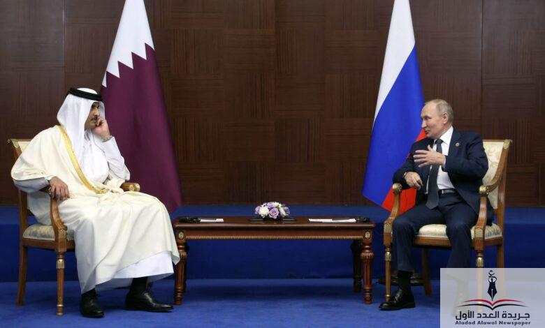 خلال مؤتمر صحفي مع بوتين في موسكو أمير قطر يهاجم إسرائيل - جريدة العدد الأول