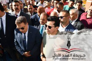 وزير الشباب ومحافظ الدقهلية يفتتحان المرحلة الأولى من أعمال تطوير الملعب الرئيسي لكرة القدم باستاد المنصورة