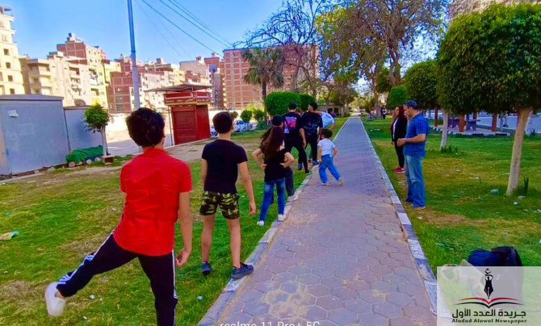 الشباب بالدقهلية تواصل فعاليات مشروع الحدائق والمتنزهات الرياضية بالحدائق العامة بالمنصورة