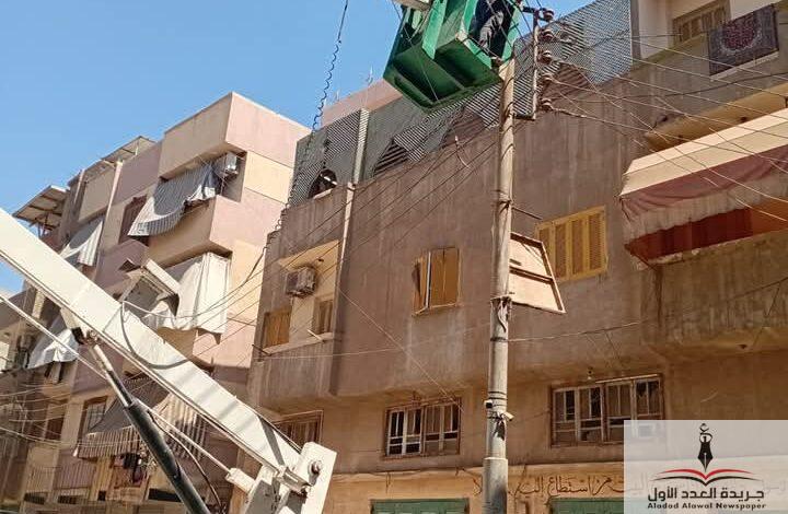 متابعة مركز المنزلة بالدقهلية ..لصيانة كشافات الانارة