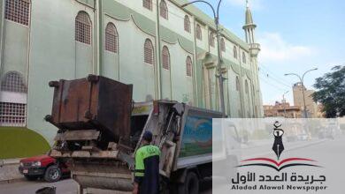 متابعة رئيس مركز مدينة المطرية...لرفع كفاءة النظافة بالسيارة المكبس