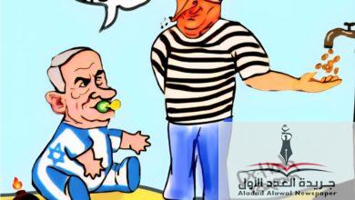 من يمول إسرائيل للعبث بالشرق الأوسط - كاريكاتير بريشة د هدى كرم - جريدة العدد الأول