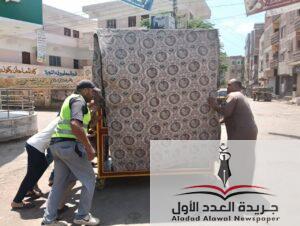 رفع إشغالات تعيق حركة المرور بشوارع قرية كوم النور بميت غمر