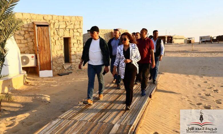 وزيرة التنمية المحلية ومحافظ الفيوم في جولة تفقدية بمحمية وادي الريان